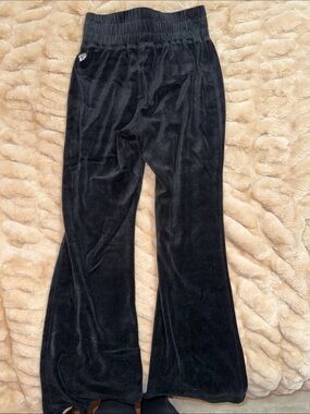 Free People Black Velvet Flare Track Pants